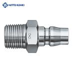 日東工器 800PM STEEL ハイカプラ 鋼鉄製(めねじ取付用プラグ) 相手側Rc1 耐圧力2.0Mpa(00297) (1個)