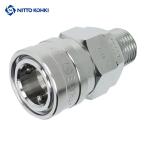 日東工器 400SM STEEL NBR ハイカプラ 鋼鉄製 ニトリルゴムNBR(SG)(めねじ取付用ソケット)相手側Rc1/2 耐圧力2.0Mpa(00311) (1個)