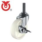 ユーエイ LT-40NS-M12-14 ねじ込み式 自在 キャスター ナイロン 車輪径40mm ストッパー付き Lタイプ LT-S型 ネジ寸法M12×14ピッチ1.25 (1個)