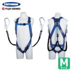 ツヨロン 藤井電工 フルハーネス ライトハーネス ツインランヤード付き 伸縮式ノビロン（BK） 青 Mサイズ (1本) 品番：TH-510-2NV93SV-OT-BL4-M-2R23BX