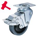 ハンマーキャスター 935BBE-FR100-29 クッションキャスター旋回式ゴム車輪 100mm 線径2.9mm ストッパー付 (1個)