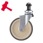 ハンマーキャスター 4202EN-UB125 パイプ差込み旋回式ウレタン車輪(ナイロンホイール・ベアリング)125mm φ38用 (1個)