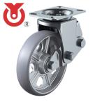 ユーエイ SKY-2R200AUU-B-2 プレート式 固定 クッションキャスター アルティメットウレタン 車輪径200mm SKYタイプ SKY-2R型 取付寸法112×63(140×50) (1個)