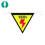 つくし 三角旗標識 「100V」 (1枚) 648