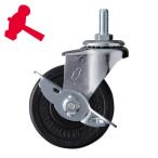 ハンマーキャスター 415A-20R65 ねじ込み旋回式ゴム車輪 65mm W3/8 ストッパー付 (1個)