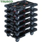 ショッピングTRUSCO トラスコ 平台車 TRUSCO まとめ買い 樹脂製平台車  ルートバン  MPK-500-BK 6台セット (1S) 品番：MPK-500-BK-M6