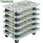 トラスコ TRUSCO まとめ買い 樹脂製平台車 ルートバン MPK−600J−W 6台セット (1S) 品番:MPK-600J-W-M6