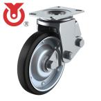 ユーエイ SKY-2S200WF(AR)-A-2 プレート式 自在 クッションキャスター 耐摩耗ゴム 車輪径200mm SKYタイプ SKY-2S型 取付寸法133×86(125×62) (1個)