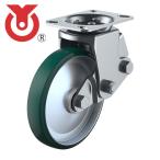 ユーエイ SKY-2R200UWF/INJ-A-2 プレート式 固定 クッションキャスター ウレタン 車輪径200mm SKYタイプ SKY-2R型 取付寸法133×86(125×62) (1個)