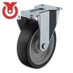 ユーエイ SR-100NRB プレート式 固定 キャスター ゴム 車輪径100mm SILENTタイプ SR型 取付寸法82×40 (1個)