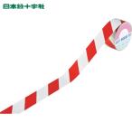 緑十字 ストライプ柄テープ(反射タイプ) 赤/白 TR3-H 45mm幅×10m 屋内用(1巻) 品番：256308