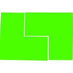 TRUSCO(トラスコ)　蛍光Ｌ字シール　グリーン　１シート２枚入　５０ｘ１００ｘ１００ FLL502-GN