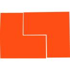 TRUSCO(トラスコ)　蛍光Ｌ字シール　オレンジ　１シート２枚入　５０ｘ１００ｘ１００ FLL502-O