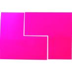 TRUSCO(トラスコ)　蛍光Ｌ字シール　ピンク　１シート２枚入　５０ｘ１００ｘ１００ FLL502-P