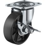 ユーエイ　プレート式　自在　キャスター　黒ナイロン　車輪径３８ｍｍ　ストッパー付き　Ｇタイプ　Ｇ−Ｓ型　取付寸法３６×２８ G-38BNS