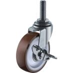 ユーエイ ねじ込み式 自在 キャスター ウレタン 車輪径７５ｍｍ ストッパー付き Ｌタイプ ＬＴ−Ｓ型 ネジ寸法Ｍ１２×１４ピッチ１．２５ LT-75URS-M12-14