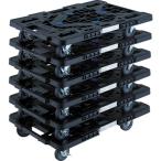 TRUSCO(トラスコ)　まとめ買い　樹脂製平台車　　ルートバン　　ＭＰＫ−６００ＪＳ−ＢＫ　６台セット MPK-600JS-BK-M6