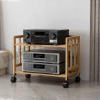  открытый полка из дерева с роликами .2 уровень /3 уровень /4 уровень можно выбрать большая вместимость место хранения аудио подставка динамик подставка серверный шкаф living * кабинет. мелкие вещи регулировка полки 