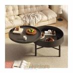 茶几 ローテーブル 丸 ローテーブル 一人暮らし センターテーブル 丸 ローテーブル テーブル サイドテーブル 円形コーヒーテーブル、隠し収納コンパートメント付