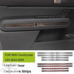 【並行輸入品】 車内ドアパネルトリム 革ステッカー オートチューニングアクセサリー ミニカントリーマンu25 2024 2025 装飾 4個