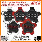 【並行輸入品】 ホイールセンターハブキャップセット ダストカバー ホイールハブ フィアット500x 黒 赤 735626312 735626311 16 インチ 4個用カップピング