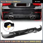 ショッピング2012 【並行輸入品】 リア バンパー ディフューザー リップ BMW 3シリーズ E90 E91 Mスポーツ 2005-2012 グロスブラック カーブートクワッドエキゾーストアウトスポ