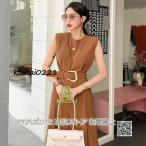 コンビネゾン サロペット オールインワン レディース 春夏 ノースリーブ ワイドパンツ 無地 スリット つなぎ おしゃれ パンツドレス フォーマル