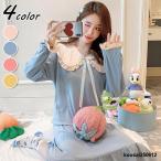 ネグリジェ 春秋 長袖ネグリジェ 可愛い お姫様 フレアワンピース ロング丈 ナイトロープ パジャマ レディース 部屋着 ルームウェア カジュアル オ