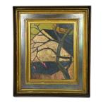  гора . подлинный . красные цветы сливы 1962 год произведение японский автор живопись масляными красками оригинал с автографом живопись масляными красками . западное кино дом живопись масляными красками художник японский автор знаменитый художник 