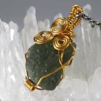 モルダバイトペンダントパワーストーン隕石ネックレストップ大きめアクセサリー...