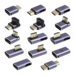 HDMI 変換アダプタ L字型 L型 上 下 右 左 向き 角度変換 中継 延長 アダプタ ストレート 最大8K 60Hz HDMI 2.1 小型 軽量 HDMI オス メス コネクタ