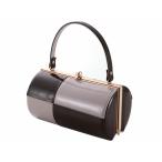 訳あり 振袖用 きものバッグ 和装バッグ ハンドバッグ エナメル 市松 焦げ茶と薄茶  bb-280-43