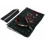 ショッピング振袖 振袖用 レース 刺繍とラメ入り 帯揚げ・帯締め・重ね衿 3点セット 黒にハート h-456