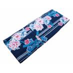 レディース 3TLサイズ 浴衣 お仕立て上がり 綿変わり織生地 ゆかた単品 ネイビー ta-303-57