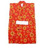 ショッピング浴衣 子供 110cmサイズ キッズ ゆかた 子供浴衣 変わり織り 仕立て上がり 5〜6才用 朱赤 ひまわり k-179-5