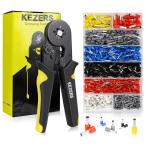 KEZERS 精密圧着ペンチセット 1250PCS フェルール圧着工具 四角 0.25-10mm? ラチェット式 コンパクト 圧着スリーブ用