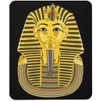 ツタンカーメン 黄金のマスクのマウスパッド（イラスト版）：フォトパッド（古代エジプトシリーズ） (A：黒)