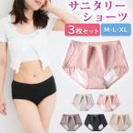 サニタリー ショーツ 3枚セット M L XL コットン 下着 福袋 生理 可愛い かわいい レディース 女性 パンツ 生理用 綿