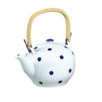 ショッピング水玉 藍花 波佐見焼 古典染付 土瓶 水玉 ステンレス茶こし付き ワールドクリエイト/14415