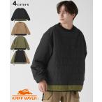 クリフメイヤー KRIFF MAYER メンズ ユニセックス スウェット型 長袖 クルーネック 防寒 中綿入り 暖かい ワイド 秋 冬 中綿クルー