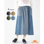 クリフメイヤー レディース KRIFF MAYER LADYS ボトムス ロング丈 ウエストゴム ゆったり コーデュロイ ツイル 秋 冬 異素材切替スカート