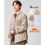 クリフメイヤー KRIFF MAYER メンズ ユニセックス 長袖 シャツ レギュラーカラー クレイジー配色 アウトドア カジュアル 春 秋 袖リブハッピーシャツ