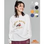 クリフメイヤー レディース KRIFF MAYER LADYS トップス 長袖 プリント Tシャツ 綿100 コットン アニマル 犬 春 秋 2025FW プリント ロンT マフラーハスキー