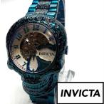 【定価23万円！】★激レア! ●デカ重! インビクタ invicta アーティスト メンズ スカル ドクロ 自動巻 腕時計 ステンレス ブルー　高級品