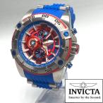 ●定価11万円! 激レア! マーベル INVICTA インビクタ クロノグラフ 腕時計 メンズ アイロンマン 新品 シルバー ブルー marvel 高級