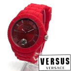 ★海外限定品! シンプルな美しさ! ヴェルサス ヴェルサーチ Versus versace レディース 腕時計 クォーツ レッド レザー 高級ブランド 未使用