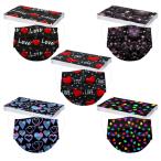 2023 国内検品　バレンタインマスク バレンタイン10枚 入り 不織布 柄マスク 可愛いマスク3層構造 使い捨てマスク ハート柄マスク （22309）