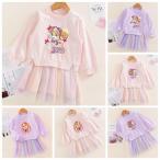 パウパトロール ワンピース キッズ 子ども 女の子 子供服 ス 長袖 トレーナー 子供 春 夏 かわいい パープル ピンク 小学校 幼稚園 フリフリ