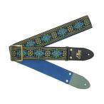 Elara Straps (エララストラップ) Mellow Chandelier Gold/Blue Ultrasuede 美しい 頑丈 プロ仕様 ギターストラップ
