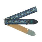 Elara Straps (エララストラップ) Peacock Queue Fresque Blue(Blue Logo) Ultrasuede 美しい 頑丈 プロ仕様 ギターストラップ
